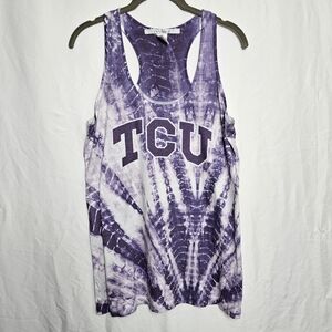 TCU Texas Christian Chicka-d Marble Print Racerback Tank Top Women's Medium